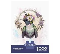 1000 Teenager Pieces Jigsaw Puzzle Floral Hummingbird Art Jigsaw Puzzle Hands-on Game Difficult Hard Gifts for Friends And Family 38x26cm/1000pcs