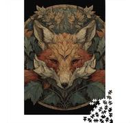 1000 Teenager Pieces Jigsaw Puzzle Fox Head Art Print Jigsaw for Adults Relax Games Birthday Present Gifts for Friends And Family 52x38cm/1000pcs