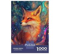 1000 Teenager Pieces Jigsaw Puzzle Fox in Cosmos -2 Jigsaw for Adults Hands-on Game Improve Memory Birthday Present, Gifts, 38x26cm/1000pcs