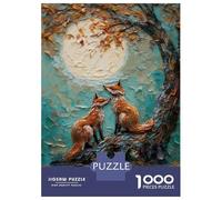 1000 Teenager Pieces Jigsaw Puzzle Fox in Love Jigsaw Puzzle Hands-on Game Difficult Hard Gifts for Friends And Family 52x38cm/1000pcs