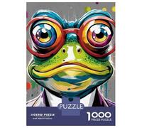 1000 Teenager Pieces Jigsaw Puzzle Funny Frog Wall Art Print Jigsaw Puzzle Toy Wall Decor Difficult Challenge Gifts for Friends And Family 38x26cm/1000pcs