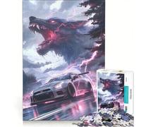 1000 Teenager Pieces Jigsaw Puzzle Futuristic Monsters Car, Practical Game, Pattern Assembly, Unique Gifts for Birthday And Christmas 50x75cm