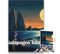1000 Teenager Pieces Jigsaw Puzzle Galapagos Island at Night Unique Challenge Game Tough Challenge Gift For Birthdays Size 50x75cm