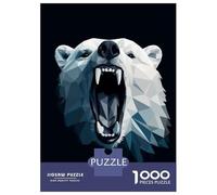 1000 Teenager Pieces Jigsaw Puzzle Geometric Style Polar Bear Jigsaw Puzzle Toy Wall Decor Difficult Challenge Gifts for Friends And Family 38x26cm/1000pcs