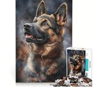 1000 Teenager Pieces Jigsaw Puzzle German Shepherd Portrait, Practical Game, Pattern Assembly, Unique Gifts for Birthday And Christmas 50x75cm