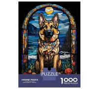 1000 Teenager Pieces Jigsaw Puzzle German Shepherd Puzzles for Adults Hands-on Game Stress Reliever Great Gift for Gaming 70x50cm/1000pcs