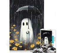1000 Teenager Pieces Jigsaw Puzzle Ghost in The Rain, Practical Game, Pattern Assembly, Unique Gifts for Birthday And Christmas 38x26cm