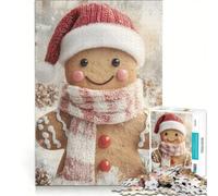 1000 Teenager Pieces Jigsaw Puzzle Gingerbread Man Christmas Funny, Practical Game, Pattern Assembly, Unique Gifts for Birthday And Christmas 50x75cm