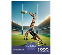 1000 Teenager Pieces Jigsaw Puzzle Giraffe Rugby Player Scoring Jigsaw Puzzle Toy Wall Decor Difficult Challenge Gifts for Friends And Family 52x38cm/1000pcs