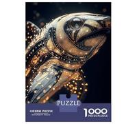 1000 Teenager Pieces Jigsaw Puzzle Gold Shark Sculpture Jigsaw Puzzle Hands-on Game Difficult Hard Gifts for Friends And Family 52x38cm/1000pcs