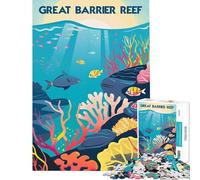 1000 Teenager Pieces Jigsaw Puzzle Great Barrier Beauty Fun at Home Activities, Enhance Memory Relaxing Games Suitable for People Aged 14 And Above (38x52cm)