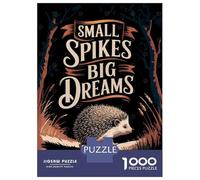 1000 Teenager Pieces Jigsaw Puzzle Hedgehog with Big Dreams Jigsaws for Adults Hands-on Game Difficult Hard Great Gift for Gaming 70x50cm/1000pcs