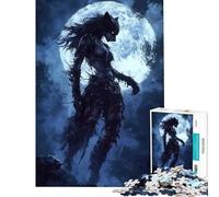 1000 Teenager Pieces Jigsaw Puzzle Howl of The Moonlit Huntress Fun Activities at Home Difficult Challenge Educational Game for Age 14+ Game (38X52CM)