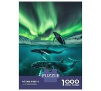 1000 Teenager Pieces Jigsaw Puzzle Humpback Whales Northern Jigsaw Puzzle Toy Wall Decor Difficult Challenge Gifts for Friends And Family 38x26cm/1000pcs