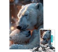 1000 Teenager Pieces Jigsaw Puzzle Ice Bear Mom And Cub Jigsaw 1000 Pieces Toy Wall Decor Analysis And Logic Challenging Game Gifts (38x26cm)