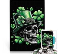 1000 teenager Pieces Jigsaw Puzzle Irish Skull Shamrocks Handgeschwindigkeitswettbewerb Für Paare geeignet75x50cm