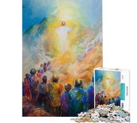 1000 Teenager Pieces Jigsaw Puzzle Jesus Ascending Help The Brain Exercise Analysis And Logic Educational Games for Ages 14 And over (38x26cm)