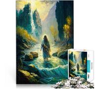 1000 teenager Pieces Jigsaw Puzzle Jesus Walking on Streams Family Fun 26x38cm Unique Home Decor and Gifts for Age 14+