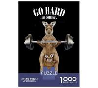 1000 Teenager Pieces Jigsaw Puzzle Kangaroo Weightlifting Jigsaw Puzzle Hands-on Game Difficult Hard Gifts for Friends And Family 38x26cm/1000pcs