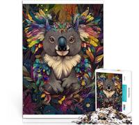 1000 teenager Pieces Jigsaw Puzzle Koala in colorful art Challenging Game and Family Play 26x38cm Enhance memory for Age 14+