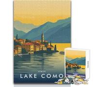 1000 Teenager Pieces Jigsaw Puzzle Lake Como Italy Educational Family Game Improve Memory Birthday Gift Size 38x52cm