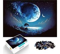 1000 teenager Pieces Jigsaw Puzzle Landscape the moon Staycation: Zeit totschlagen mit passendem Poster und Quizblatt75x50cm