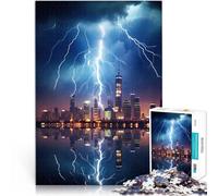 1000 teenager Pieces Jigsaw Puzzle Lightning City Skyline Lernspiele Heimdekoration Geburtstagsgeschenk, Geschenke75x50cm