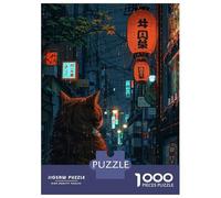 1000 Teenager Pieces Jigsaw Puzzle Little Cat in Tokyo Jigsaw Puzzle Hands-on Game Difficult Hard Gifts for Friends And Family 52x38cm/1000pcs