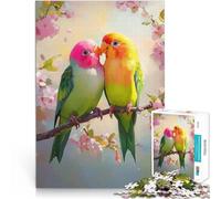 1000 teenager Pieces Jigsaw Puzzle Lovebirds in Bloom Denksportaufgabe für mit vollständig ineinander greifenden, zufällig geformten Teilen75x50cm