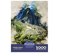 1000 Teenager Pieces Jigsaw Puzzle Machu Picchu in Watercolor Jigsaw Puzzle Hands-on Game Difficult Hard Gifts for Friends And Family 70x50cm/1000pcs