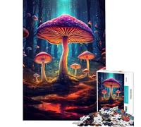 1000 Teenager Pieces Jigsaw Puzzle Magic Mushroom Dark Forest Difficult And Challenge But Fun And Humorous Toy Wall Decor Suitable for Ages 14 And Up (50X75cm)