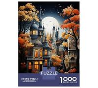 1000 Teenager Pieces Jigsaw Puzzle Magical Autumn Castle Scene Jigsaw Puzzle Toy Wall Decor Difficult Challenge Gifts for Friends And Family 52x38cm/1000pcs