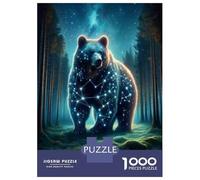 1000 Teenager Pieces Jigsaw Puzzle Magical Forest Bear Print Jigsaw for Adults Relax Games Birthday Present Gifts for Friends And Family 70x50cm/1000pcs