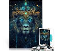 1000 teenager Pieces Jigsaw Puzzle Majestic lion Precision Cut 50x75cm with Fully Interlocking Randomly Shaped Pieces for and Age 14 Years Up