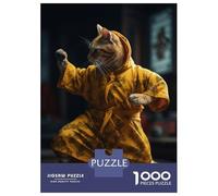 1000 Teenager Pieces Jigsaw Puzzle Martial Arts Karate Cat Jigsaw Puzzle Hands-on Game Difficult Hard Gifts for Friends And Family 70x50cm/1000pcs
