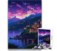 1000 Teenager Pieces Jigsaw Puzzle Mediterranean Pixel Art Educational Family Game Improve Memory Birthday Gift Size 38x26cm