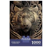 1000 Teenager Pieces Jigsaw Puzzle Mighty Golden Tiger Jigsaw Puzzle Hands-on Game Difficult Hard Gifts for Friends And Family 38x26cm/1000pcs
