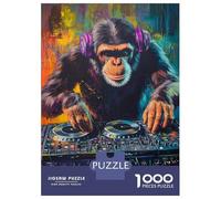 1000 Teenager Pieces Jigsaw Puzzle Monkey DJ Beats Jigsaw for Adults Hands-on Game Improve Memory Birthday Present, Gifts, 70x50cm/1000pcs