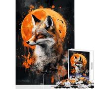 1000 Teenager Pieces Jigsaw Puzzle Moonlit Fox Create Sweet Family Home Memories Heartwarming Idea (38x26cm)