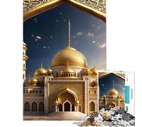 1000 Teenager Pieces Jigsaw Puzzle Mosque Golden Beautiful Help The Brain Exercise Analysis And Logic Educational Games for Ages 14 And over (50x75cm)