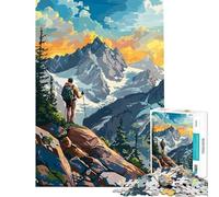 1000 Teenager Pieces Jigsaw Puzzle Mountain Hiker in Summer Help The Brain Exercise Analysis And Logic Educational Games for Ages 14 And over (38x52cm)