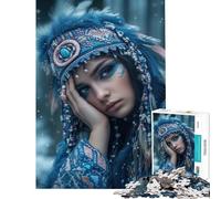 1000 Teenager Pieces Jigsaw Puzzle Native American Inspired Portrait Help The Brain Exercise Analysis And Logic Educational Games for Ages 14 And over (50x75cm)