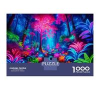 1000 Teenager Pieces Jigsaw Puzzle Neon Forest Glow Jigsaws for Adults Toy Wall Decor Precision Cutting Educational Challenge 52x38cm/1000pcs