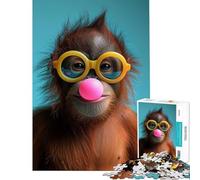 1000 Teenager Pieces Jigsaw Puzzle Orangutan Bubblegum Help The Brain Exercise Analysis And Logic Educational Games for Ages 14 And over (50x75cm)