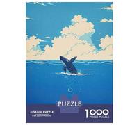 1000 Teenager Pieces Jigsaw Puzzle Orca Whale Breaching Ocean Surface Puzzle for Adults Anti-Stress Toys Enhance Memory Educational Challenge 52x38cm/1000pcs