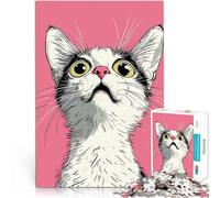 1000 teenager Pieces Jigsaw Puzzle Original Curious Cat Art Intellektuelles Spiel Geschenke für Freunde und Familie75x50cm