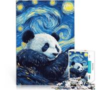 1000 teenager Pieces Jigsaw Puzzle Panda Starry Night Handgeschwindigkeitswettbewerb Einzigartige Wohndekoration und Geschenke52x38cm