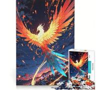 1000 Teenager Pieces Jigsaw Puzzle Phoenix Rising Over Cityscape, Relaxing Games, Difficult Challenge, Unique Birthday And Gifts 38x52cm