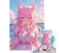 1000 Teenager Pieces Jigsaw Puzzle Pink Paradise Fun at Home Activities, Enhance Memory Relaxing Games Suitable for People Aged 14 And Above (38x52cm)