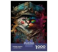 1000 Teenager Pieces Jigsaw Puzzle Pirate Cat Painting Jigsaw Puzzle Hands-on Game Difficult Hard Gifts for Friends And Family 52x38cm/1000pcs